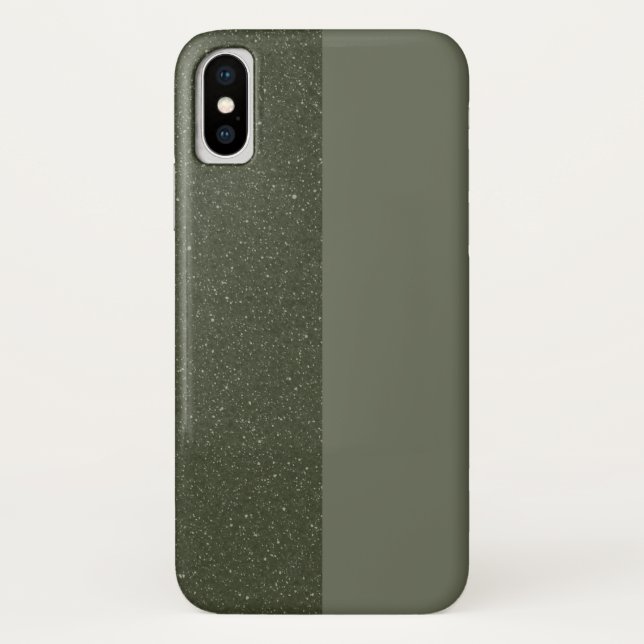 Two-Tone Moss Green iPhone X Case – Customizable (Back)