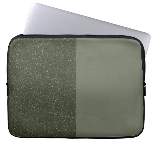 Two-Tone Moss Green Laptop Sleeve – Customizable (Front)
