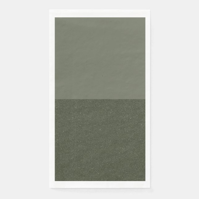 Two-Tone Moss Green Modern Napkin – Customizable (Front)