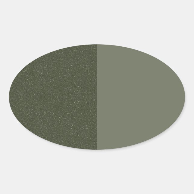 Two-Tone Moss Green Oval Sticker – Customizable (Front)