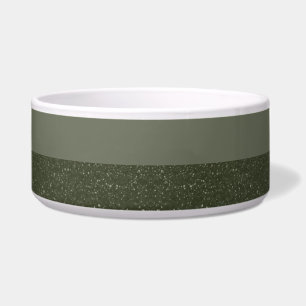 Two-Tone Moss Green Pet Bowl – Customizable