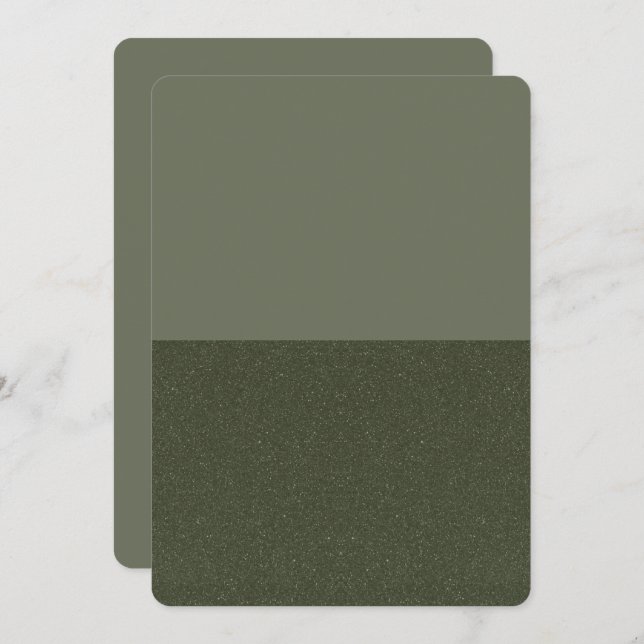 Two-Tone Moss Green Save The Date Card – Customize (Front/Back)