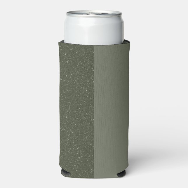 Two-Tone Moss Green Slim Can Cooler – Customizable (Seltzer Front)