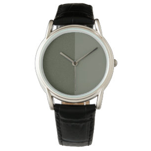 Two-Tone Moss Green Watch – Customizable Gift