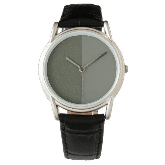 Two-Tone Moss Green Watch – Customizable Gift (Front)