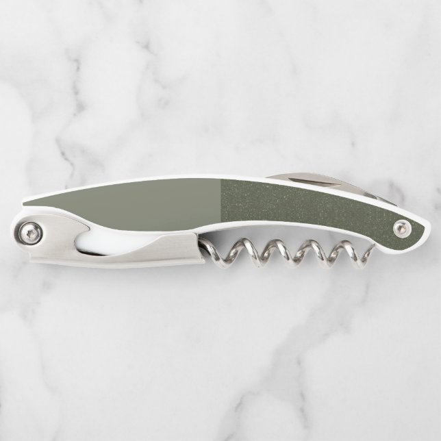 Two-Tone Moss Green Wine Corkscrew – Customizable (Front)
