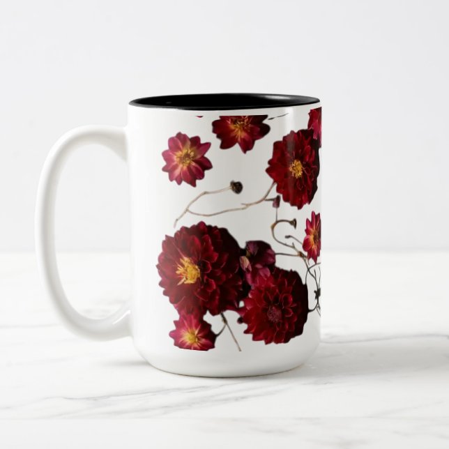 Two-Tone Mug 15 oz - Floral Explosion Design (Left)