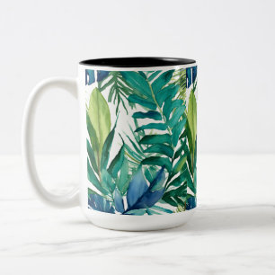 Two-Tone Mug 15 oz - Leaves and Nature Patterns