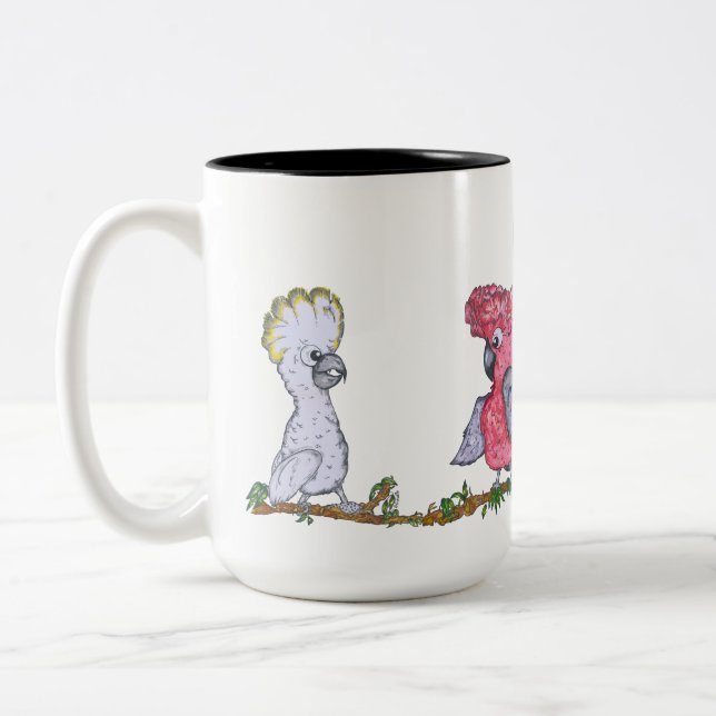 Two-Tone Mug, 444 ml - Cockatoo & Galah  Two-Tone Coffee Mug (Left)