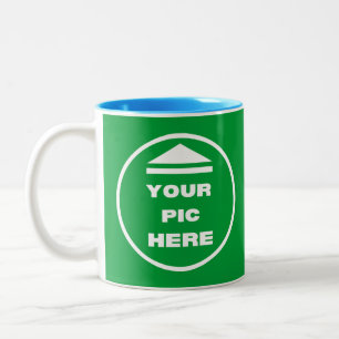 Two-Tone Mug - Add Image 11 oz White Light Blue