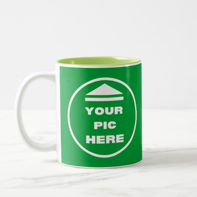 Two-Tone Mug - Add Your Image 11 oz White Lime (Left)