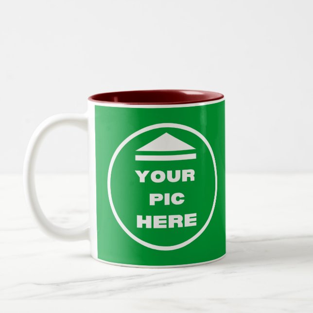 Two-Tone Mug - Add Your Image 11 oz White Maroon (Left)