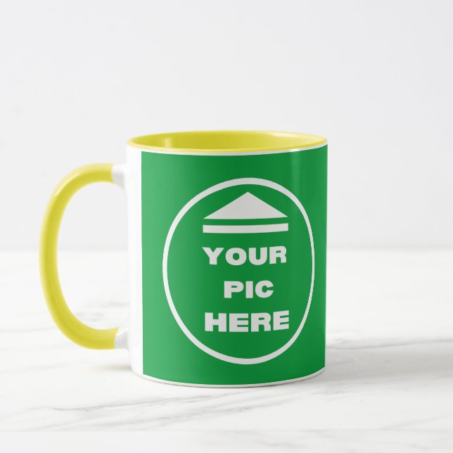 Two-Tone Mug - Add Your Image 11 oz White Yellow (Left)