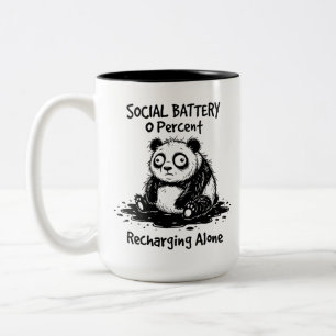 Two-Tone Mug Funny Panda Introvert Quote