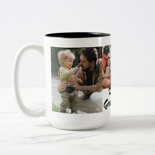 Two-Tone Mug The best Grandpa Ever 4 photos black (Left)