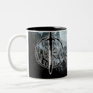Two-Tone Mug, Valhalla Oliver   Rune Two-Tone Coffee Mug
