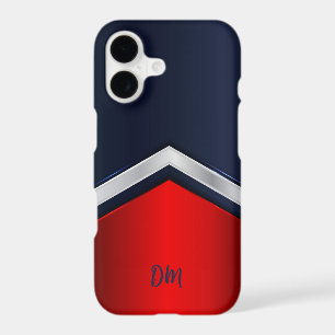 Two Tone Navy Blue Red Monogram