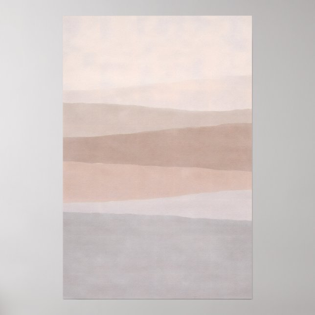Two-Tone Neutral Abstract Minimal Modern Horizon Poster (Front)