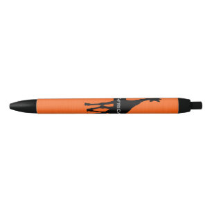 Two-Tone, Orange and Black, Giraffe Black Ink Pen