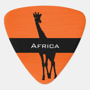 Two-Tone, Orange and Black, Giraffe Guitar Pick