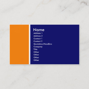 Two Tone (Orange and Deep Blue) Business Card