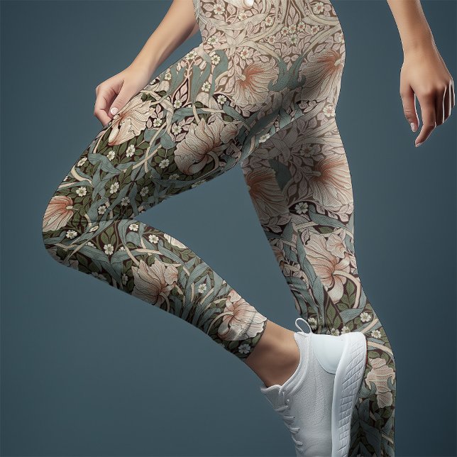 Two-Tone Pimpernel Dusty Pink & Teal Blue Morris Leggings (Creator Uploaded)