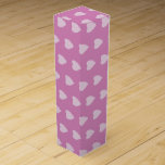 Two Tone Pink Hearts Wine Box<br><div class="desc">Features a medium and light pink heart pattern with light pink and medium pink blank sheets.</div>