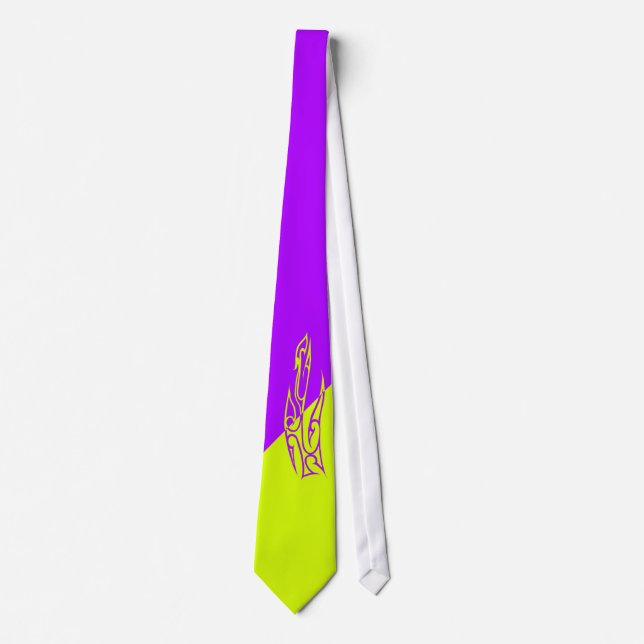 Two-tone purple & light green tie (Front)
