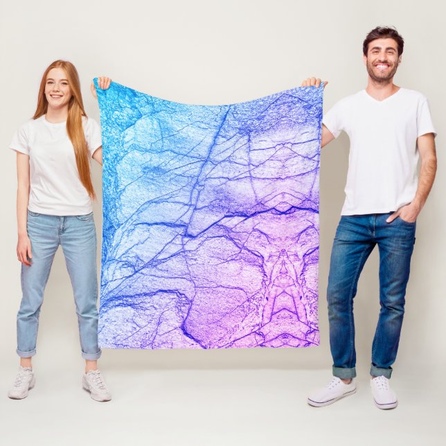  Two Tone Purple Marble Look Fleece Blanket (In Situ)