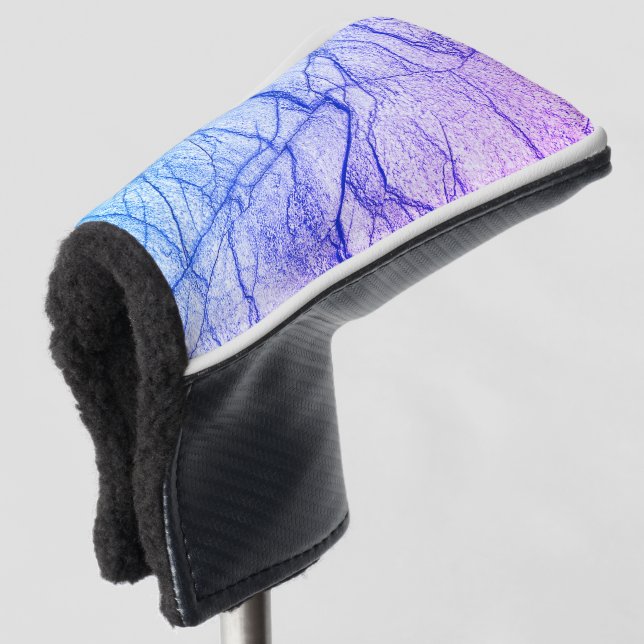 Two Tone Purple Marble Look Golf Head Cover (3/4 Front)
