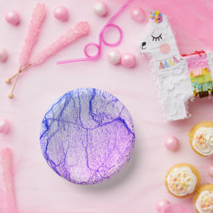  Two Tone Purple Marble Look Paper Plate