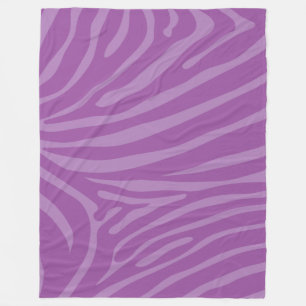 Two Tone Purple Zebra Print Fleece Blanket