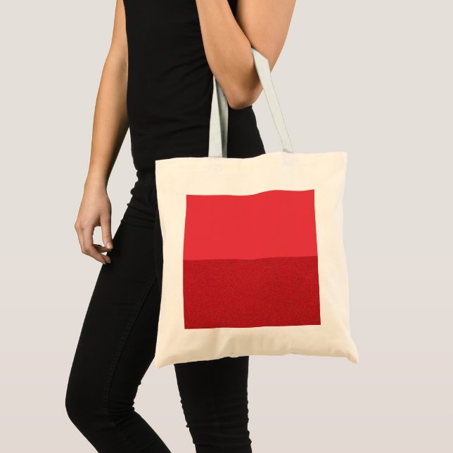 Two-Tone Red Canvas Tote Bag – Customizable (Front (Product))
