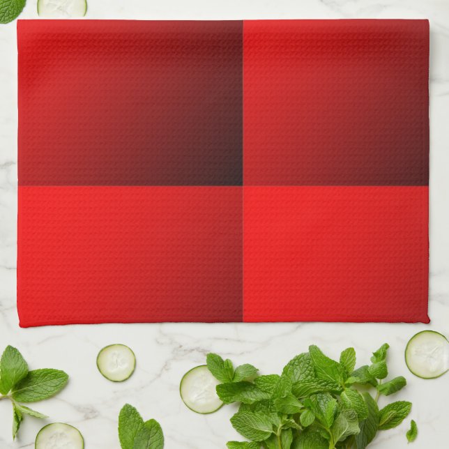 Two Tone Red Kitchen Towel (Folded)