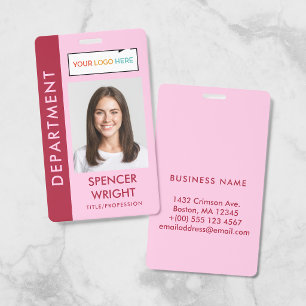 Two-Tone Red Pink Department Photo Logo Badge