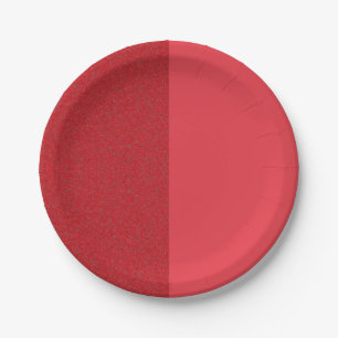 Two-Tone Red Textured Paper Plate – Customizable