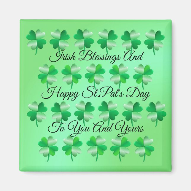 Two Tone Shamrocks Magnet (Front)