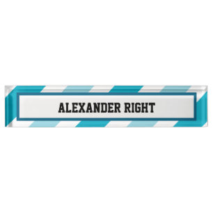 Two-tone Striped Desk Nameplate