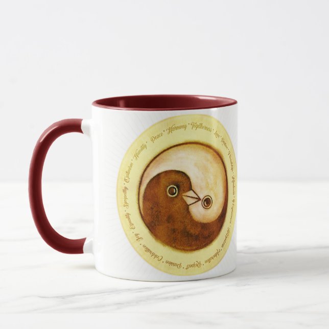 Two tone styled mugYin Yang peace doves Mug (Left)