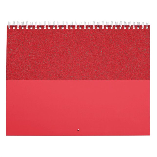 Two-Tone Tomato Red Custom Wall Calendar (Cover)