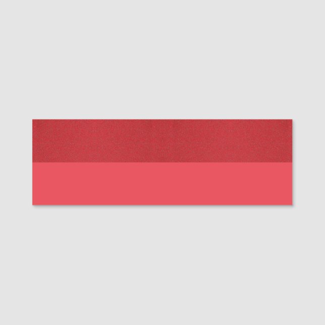 Two-Tone Tomato Red Name Tag – Customizable (Front)