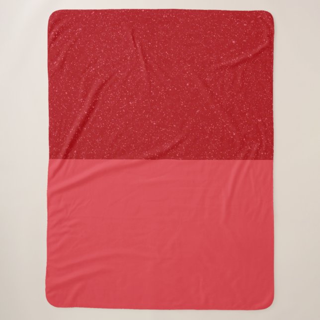 Two-Tone Tomato Red Sherpa Blanket (Horizontal) (Front)