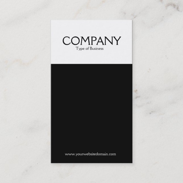 Two Tone Vertical (B&W) Business Card (Front)