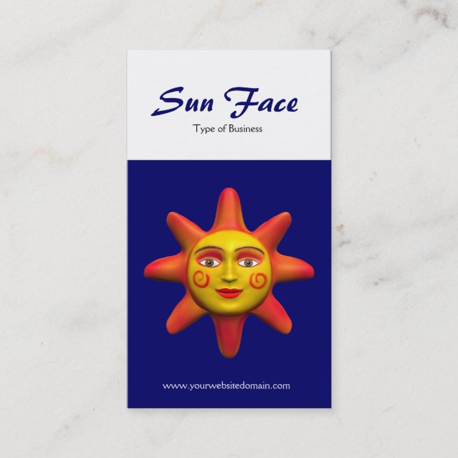 Two Tone Vertical (Sun Face) Business Card (Front)