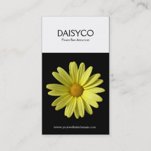 Two Tone Vertical - Yellow Daisy - Black Business Card