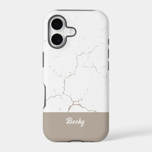 Two Tone White Beige with Cracked Effect