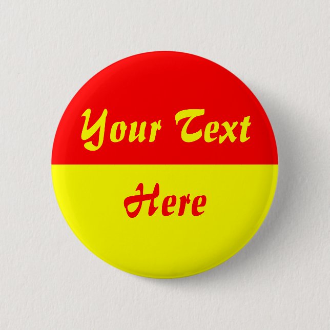 Two Tone - Yellow Lower Half 2 Inch Round Button (Front)