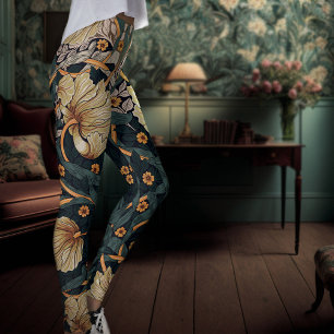 Two-Tone Yoga Pants Teal Gold Pimpernel Morris