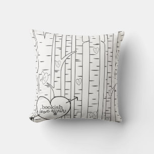 Two Toned Bookish Love Affair Throw Pillow