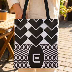 Two Toned Chevron And Teardrop Tote Bag